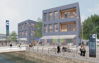 Architect's impression of Creative Clyde buildings, by 7N Architects